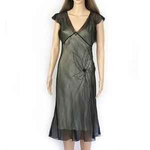 New. Studio M Black Silk Dress